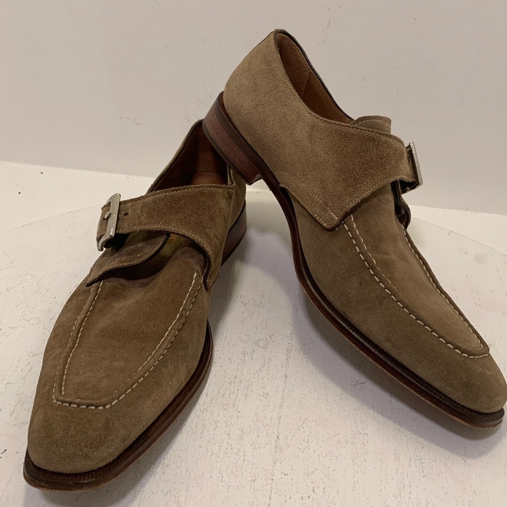 Paul Frederick tan suede loafers men’s 10.5